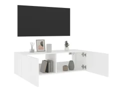 Gerben Mueble de TV de pared con luces LED blanco 100x35x31 cm