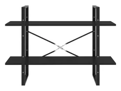 Gitana Estantería de 2 niveles madera contrachapada negro 100x30x70 cm