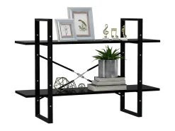 Gitana Estantería de 2 niveles madera contrachapada negro 100x30x70 cm