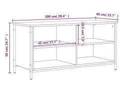 Giuliano Mueble para TV madera contrachapada roble ahumado 100x40x50 cm