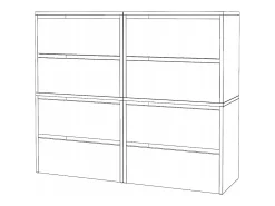 Gran mueble zapatero 120x36x100 cm blanco mate para 20 pares – Estantería de almacenamiento alto para la entrada