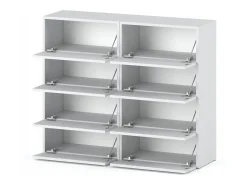 Gran mueble zapatero 120x36x100 cm blanco mate para 20 pares – Estantería de almacenamiento alto para la entrada