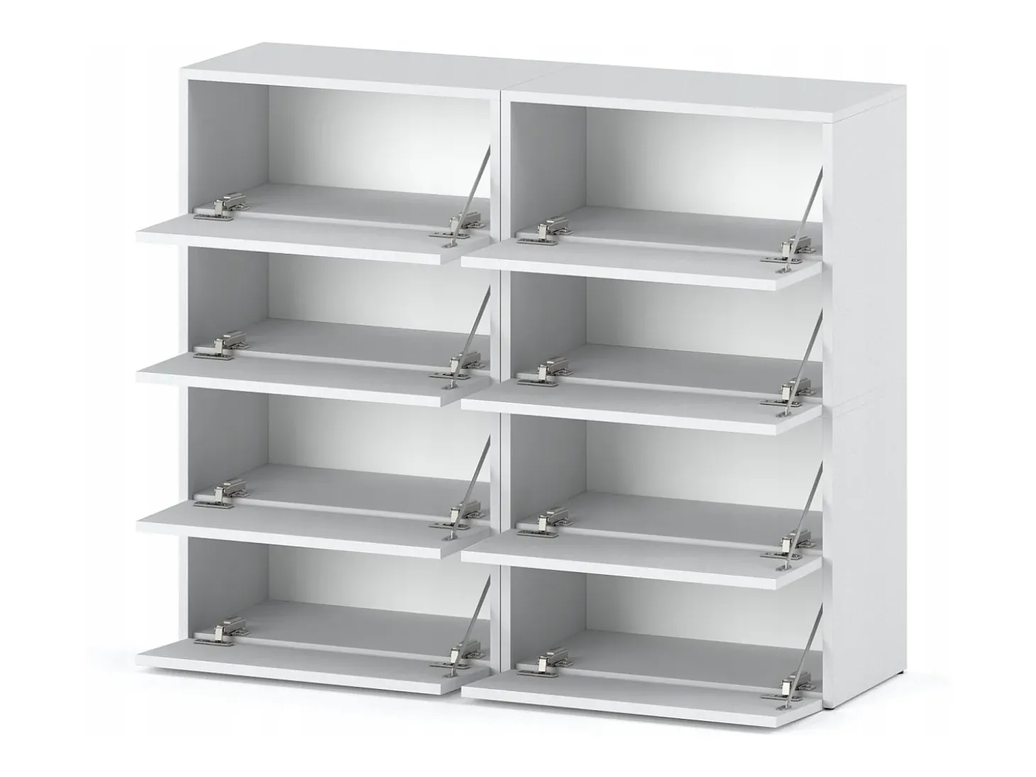 Gran mueble zapatero 120x36x100 cm blanco mate para 20 pares – Estantería de almacenamiento alto para la entrada