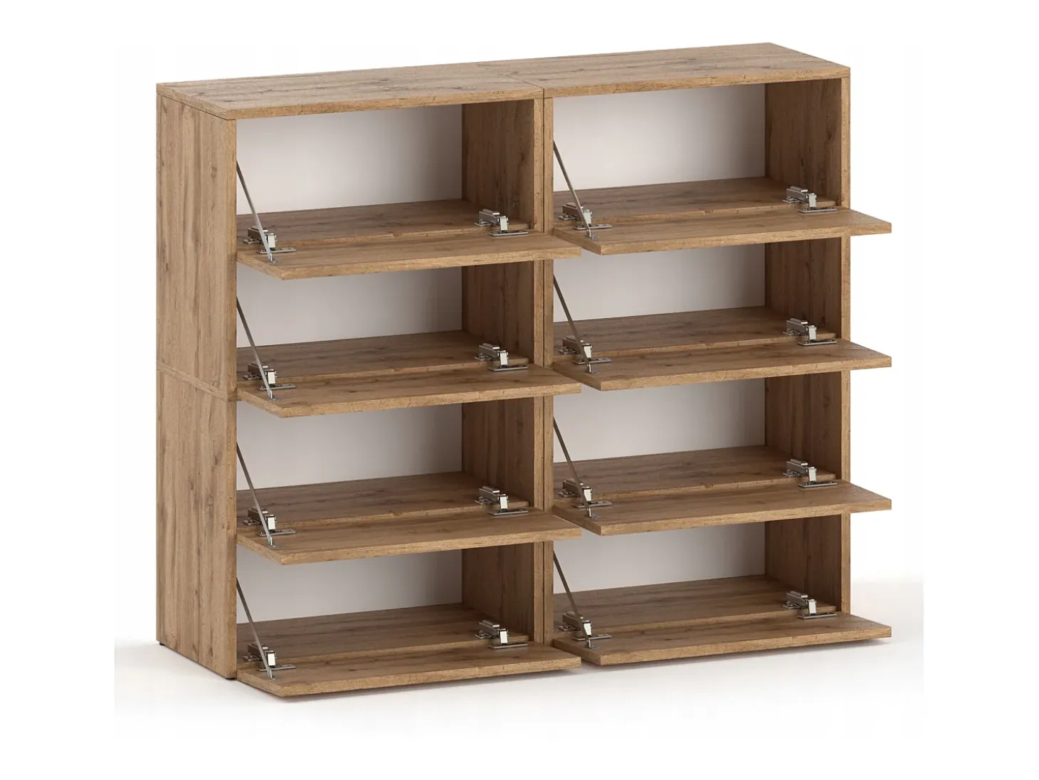 Gran Mueble Zapatero 120x36x100 cm Roble Wotan 20 pares – Estantería Alta de Almacenamiento para la Entrada