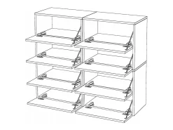 Gran Mueble Zapatero 120x36x100 cm Roble Wotan 20 pares – Estantería Alta de Almacenamiento para la Entrada