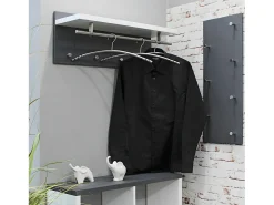 Gran perchero de pared de diseño con 7 pinzas de granito Antra