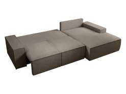 Gran Sofá cama rinconera derecha de pana topo AMELIA