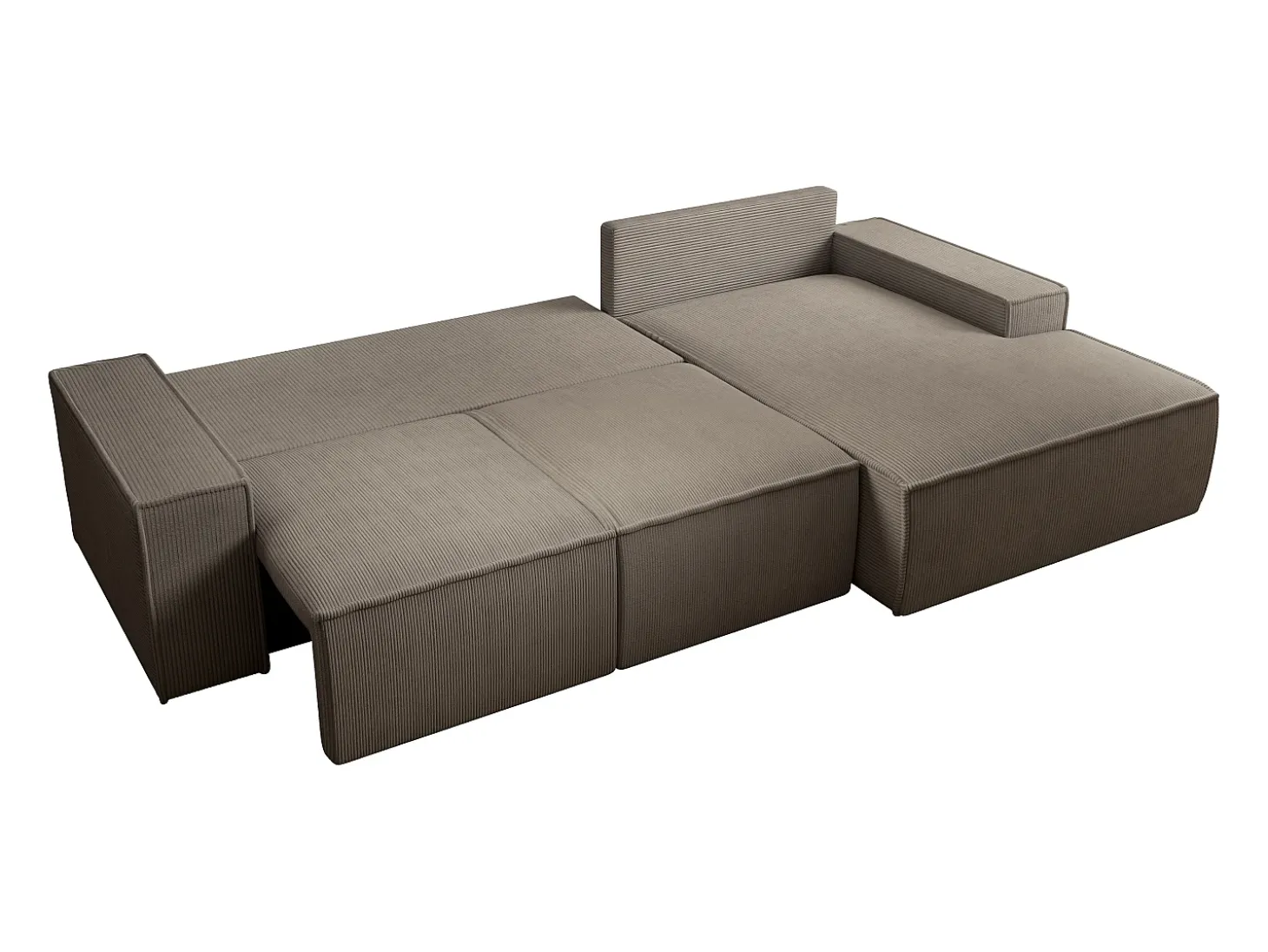 Gran Sofá cama rinconera derecha de pana topo AMELIA