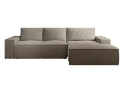Gran Sofá cama rinconera derecha de pana topo AMELIA