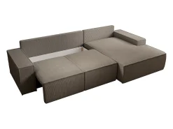 Gran Sofá cama rinconera derecha de pana topo AMELIA