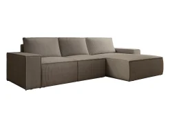 Gran Sofá cama rinconera derecha de pana topo AMELIA
