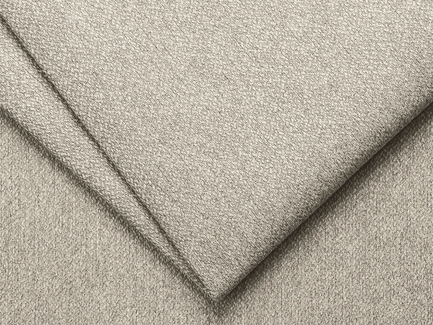 Gran sofá rinconera izquierda convertible exprés 140 cm en tela jaspeada beige POGNI