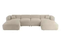 Gran sofá rinconera panorámico de tela beige POGNI de Maison Céphy