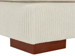 Gran sofá rinconera panorámico + puf de pana beige SPERONE de Pascal Morabito