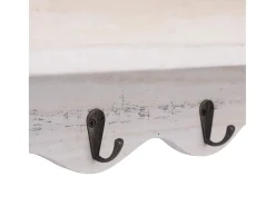 Gryfel Perchero de pared de madera blanco 50x10x30 cm