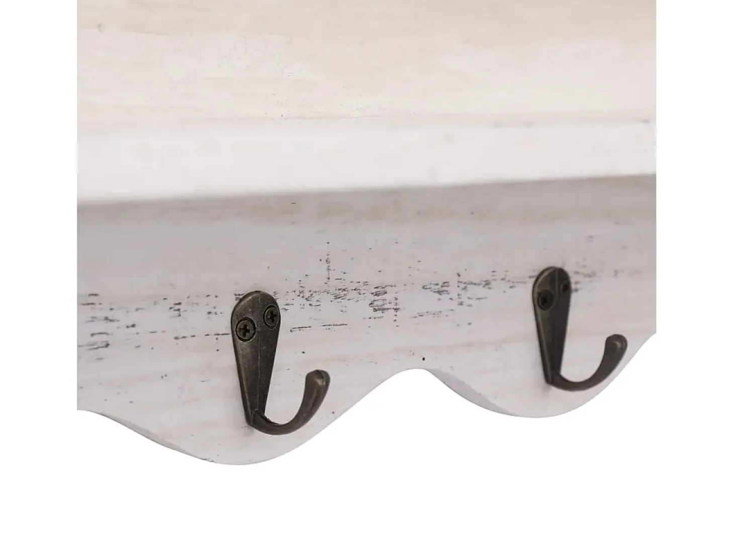 Gryfel Perchero de pared de madera blanco 50x10x30 cm