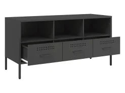 Gryln Mueble para TV acero negro 100,5x39x50,5 cm