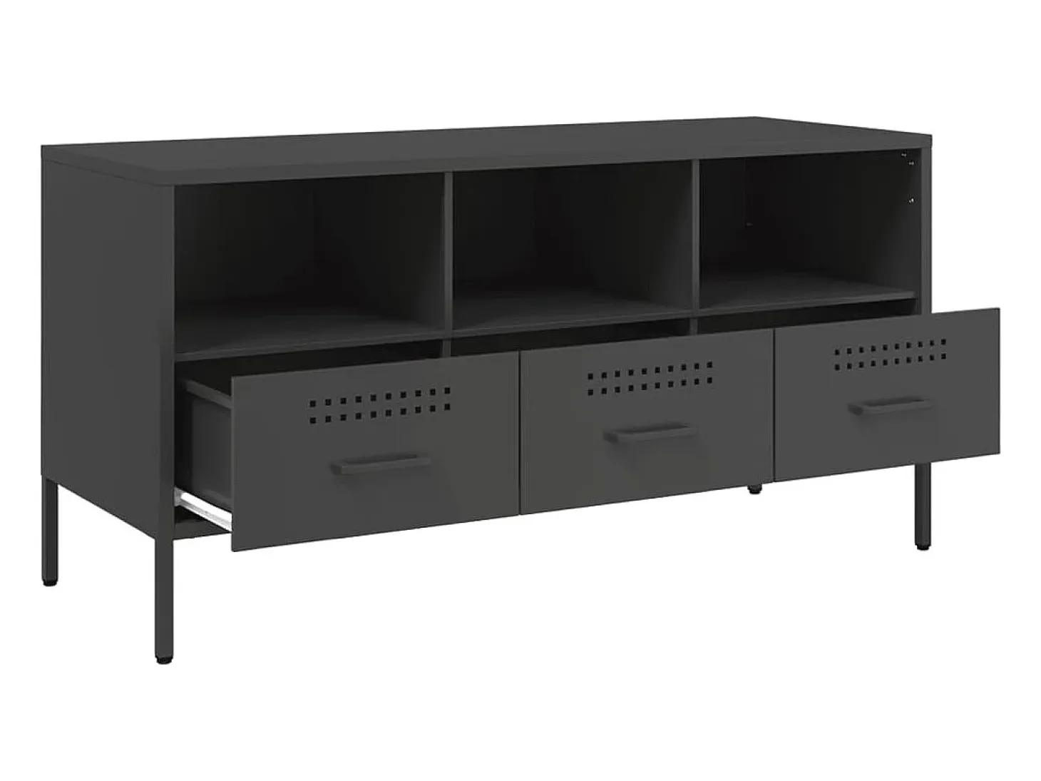 Gryln Mueble para TV acero negro 100,5x39x50,5 cm