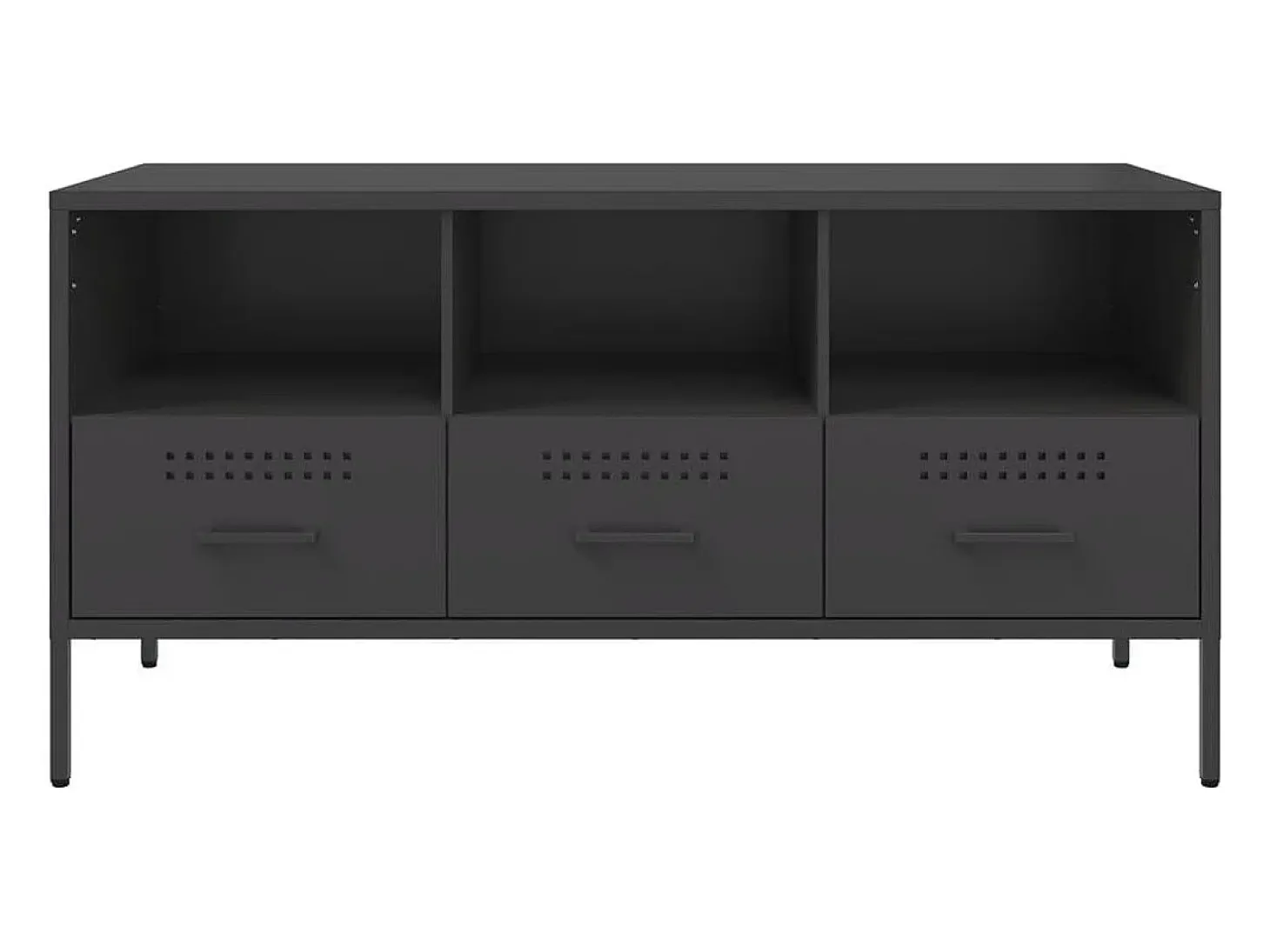 Gryln Mueble para TV acero negro 100,5x39x50,5 cm