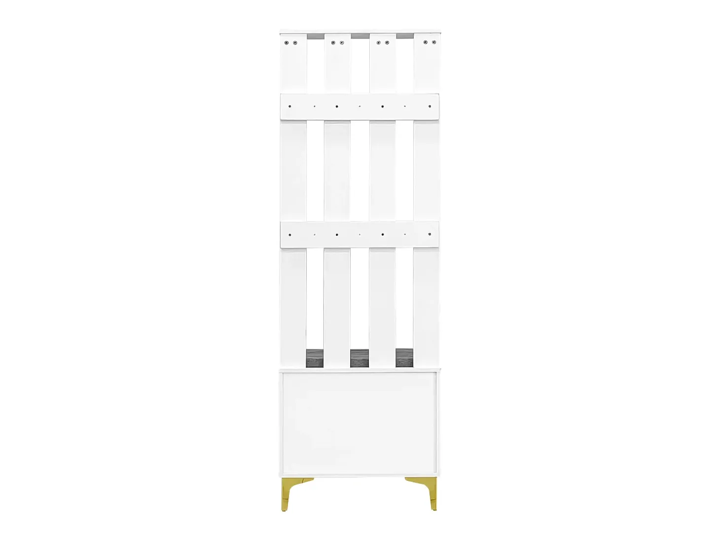 Guardarropa con perchero y banco zapatero - 60,5x35,2x180,5 cm - Tablero de partículas - Blanco