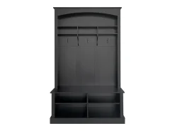 Guardarropa de entrada con perchero y banco para guardar zapatos - 120x40x190 cm - Negro