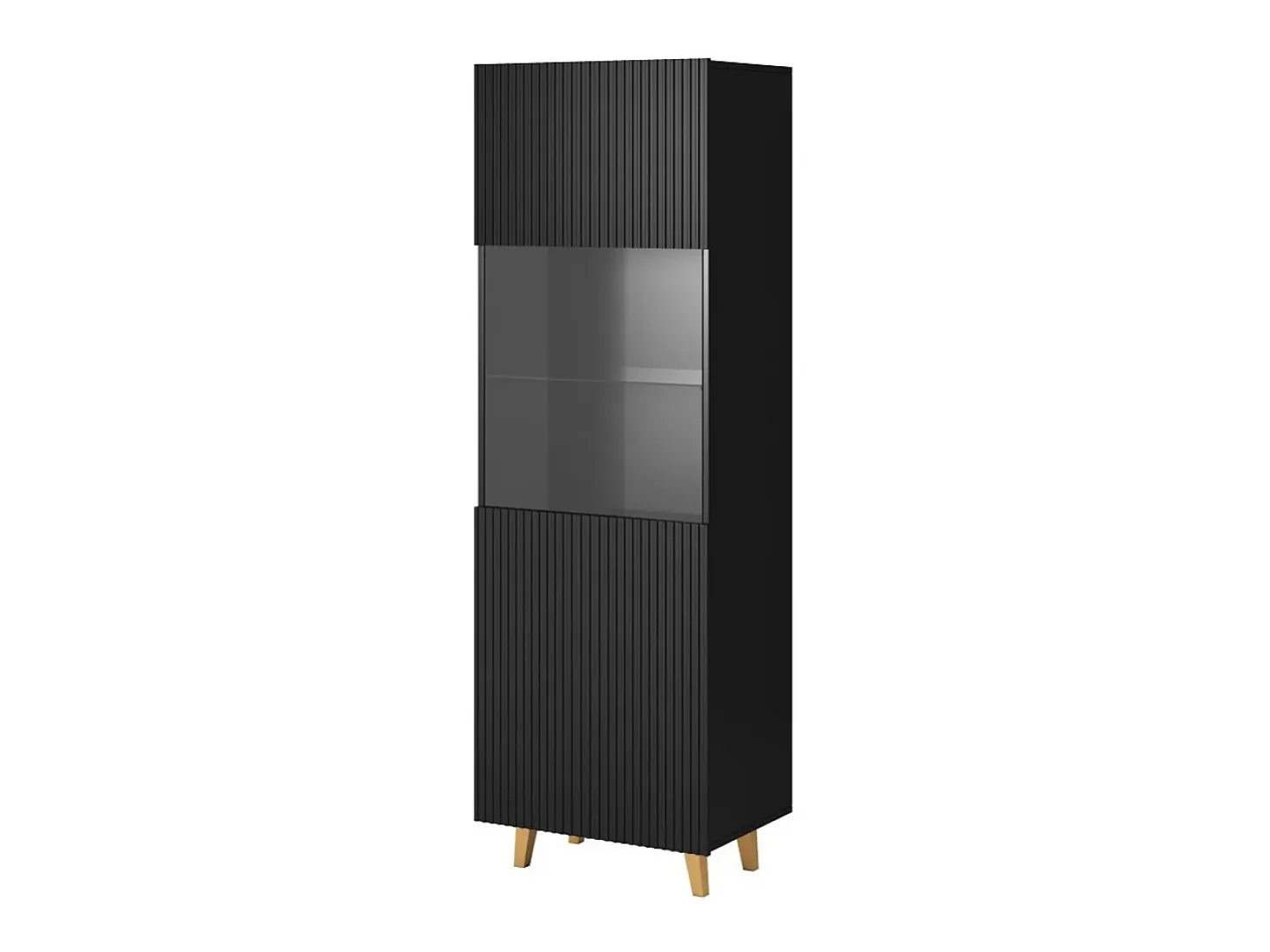 Gustave vitrina de diseño negro mate 182 x 60cm