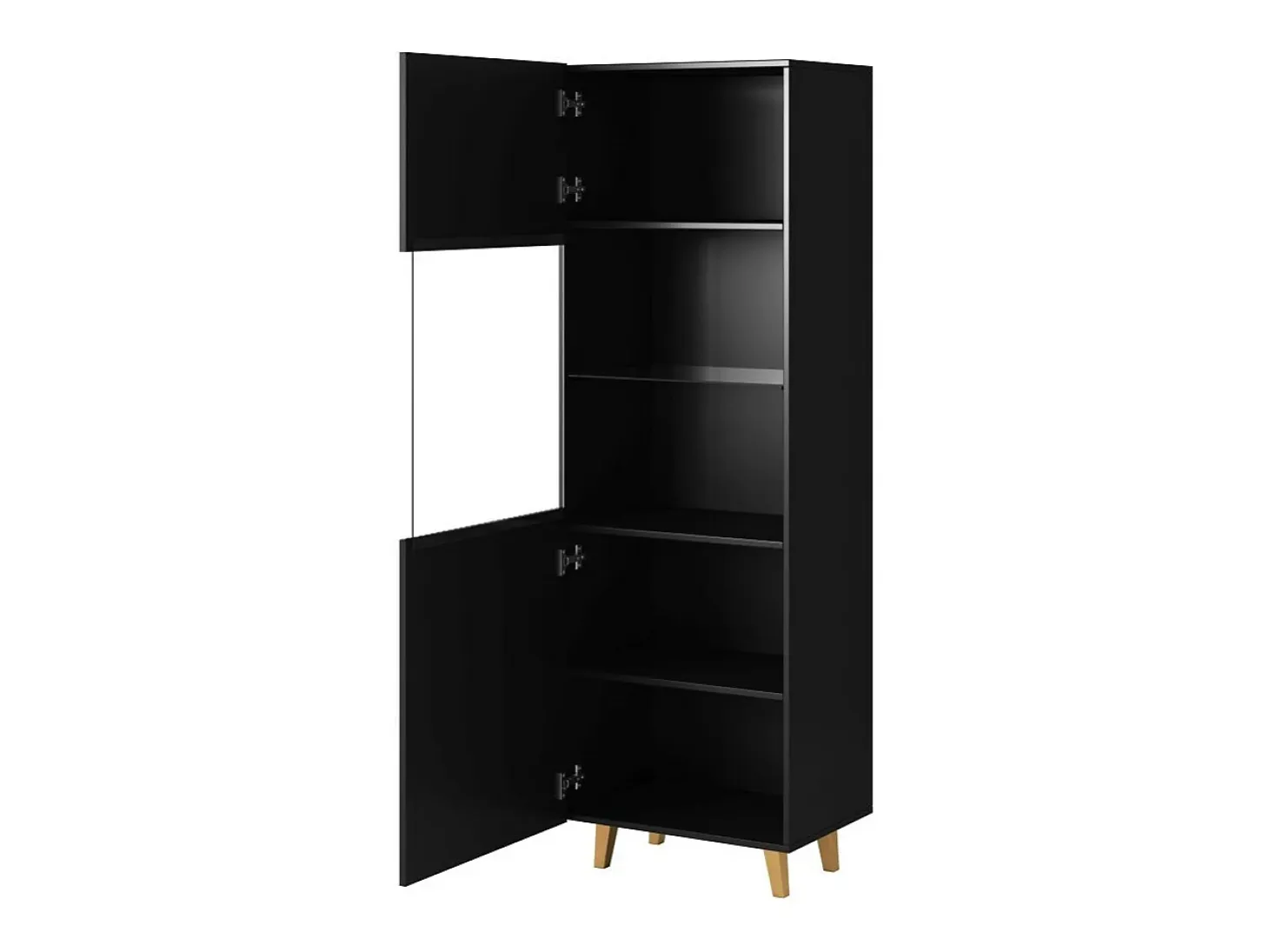 Gustave vitrina de diseño negro mate 182 x 60cm