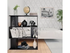 Gyran Estantería/divisor madera contrachapada negro 80x24x96 cm