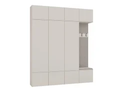 HAGA - Conjunto de entrada con 3 armarios + perchero + banco 200 x 35 x 238 cm - beige cachemira