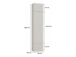 HAGA - Conjunto de entrada con 3 armarios + perchero + banco 200 x 35 x 238 cm - beige cachemira