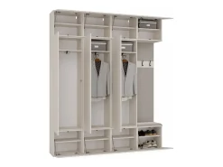 HAGA - Conjunto de entrada con 3 armarios + perchero + banco 200 x 35 x 238 cm - beige cachemira