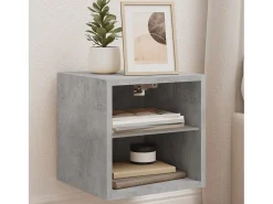 Hans Mueble de TV de pared con luces LED gris hormigón 30x28,5x30 cm