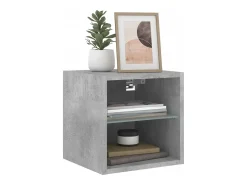Hans Mueble de TV de pared con luces LED gris hormigón 30x28,5x30 cm