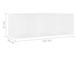 Helene Muebles de salón 2 piezas madera ingeniería blanco 107x35x37 cm