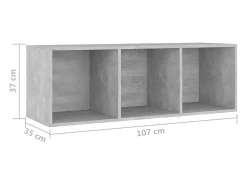 Helene Muebles de salón 2 piezas madera ingeniería gris hormigón