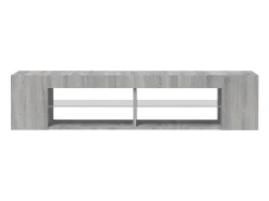 Henryetta Mueble de TV con luces LED gris Sonoma 135x39x30 cm