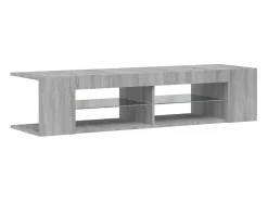 Henryetta Mueble de TV con luces LED gris Sonoma 135x39x30 cm