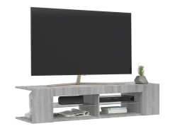 Henryetta Mueble de TV con luces LED gris Sonoma 135x39x30 cm