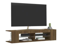 Henryetta Mueble de TV con luces LED marrón roble 135x39x30 cm