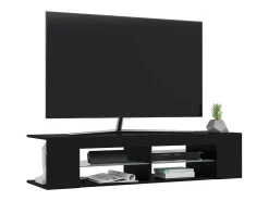 Henryetta Mueble de TV con luces LED negro 135x39x30 cm