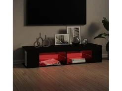 Henryetta Mueble de TV con luces LED negro 135x39x30 cm