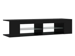 Henryetta Mueble de TV con luces LED negro 135x39x30 cm