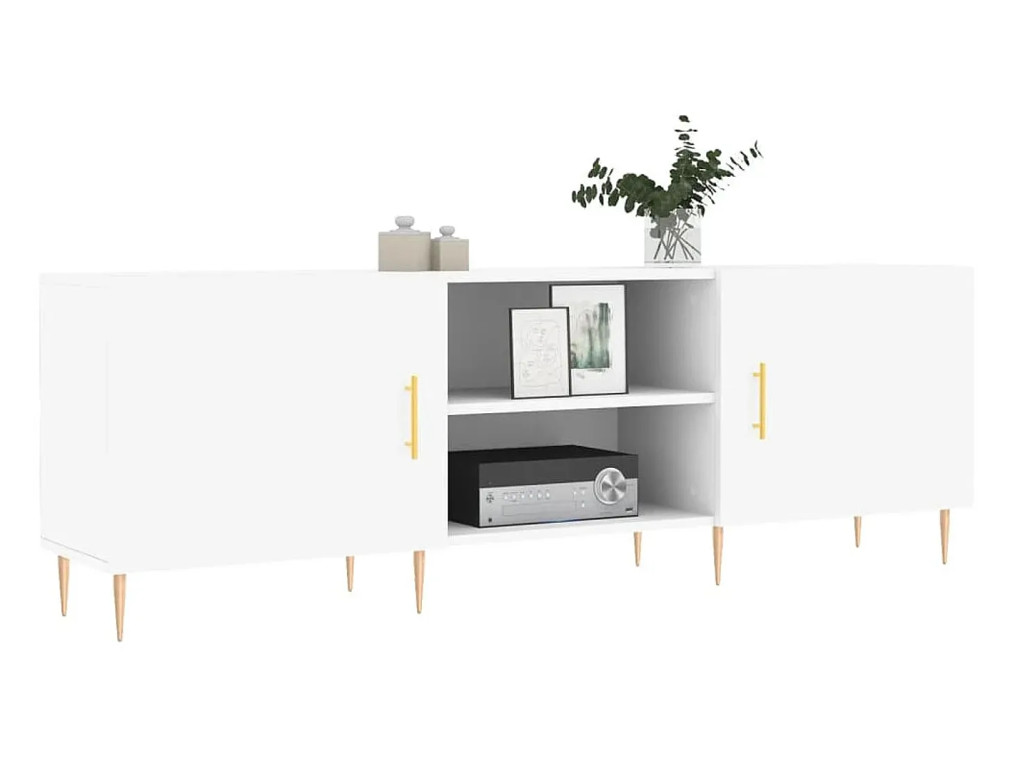 Hermanni Mueble para TV madera de ingeniería blanco 150x30x50 cm