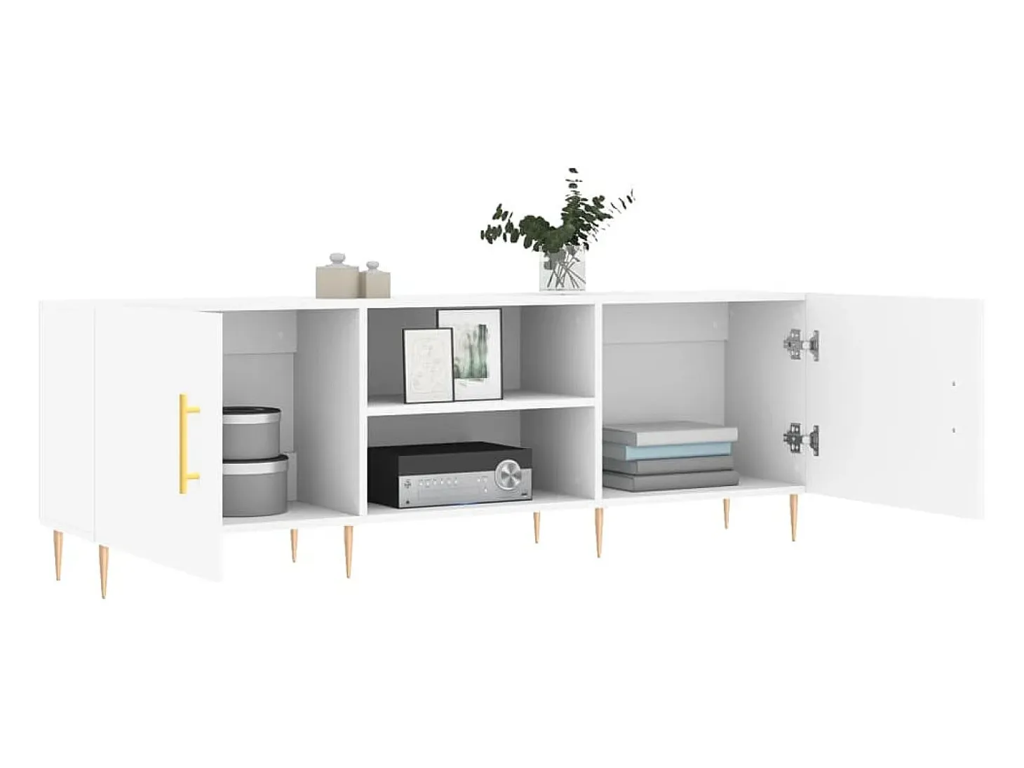Hermanni Mueble para TV madera de ingeniería blanco 150x30x50 cm