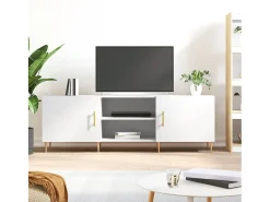 Hermanni Mueble para TV madera de ingeniería blanco 150x30x50 cm