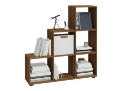 Hilde Estantería forma de escalera madera contrachapada roble marrón