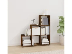 Hilde Estantería forma de escalera madera contrachapada roble ahumado