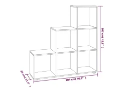 Hilde Estantería forma de escalera madera contrachapada gris hormigón
