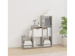 Hilde Estantería forma de escalera madera contrachapada gris hormigón