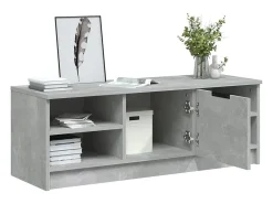 Hilrik Mueble de TV madera contrachapada gris hormigón 102x35,5x36,5cm